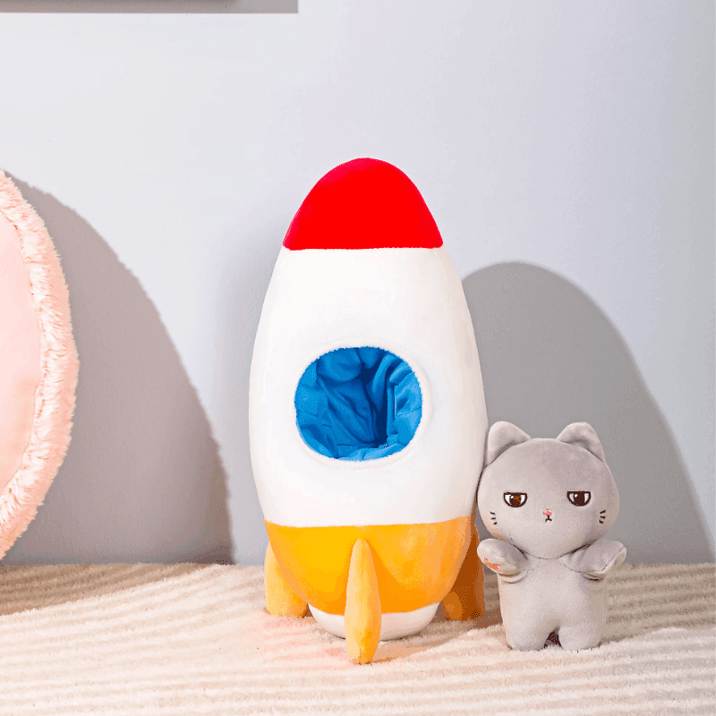 Yavru Kedi ile Uzay Serisi Roket Peluş Oyuncak 30 cm
