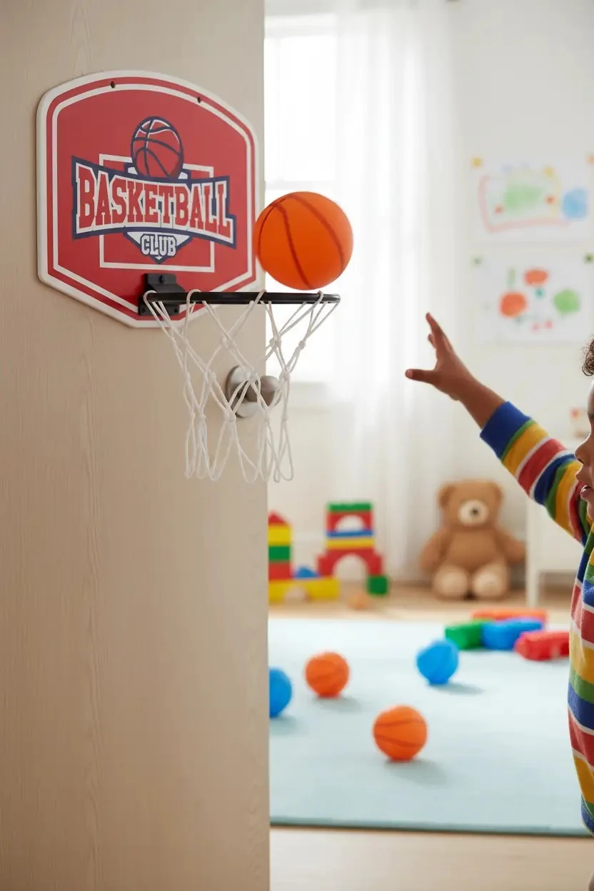 Miniso Lisanslı Portatif Mini Basketbol Pota Seti – İç Mekan Eğlence ve Egzersiz Seti 29,5 Cm