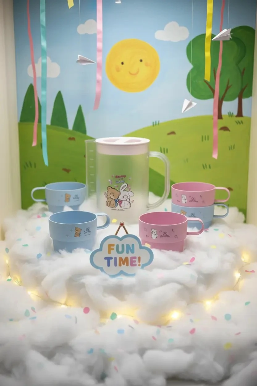 Mikko Lisanslı 4 Bardaklı Plastik Sürahi Seti (1000ml)