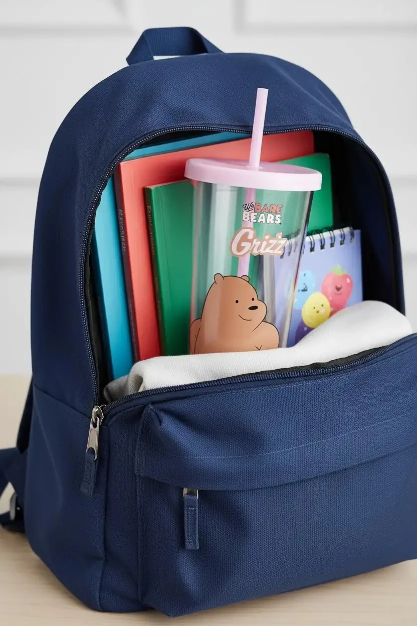 We Bare Bears Lisanslı Pipetli Plastik Şişe (600Ml) - Boz Ayı