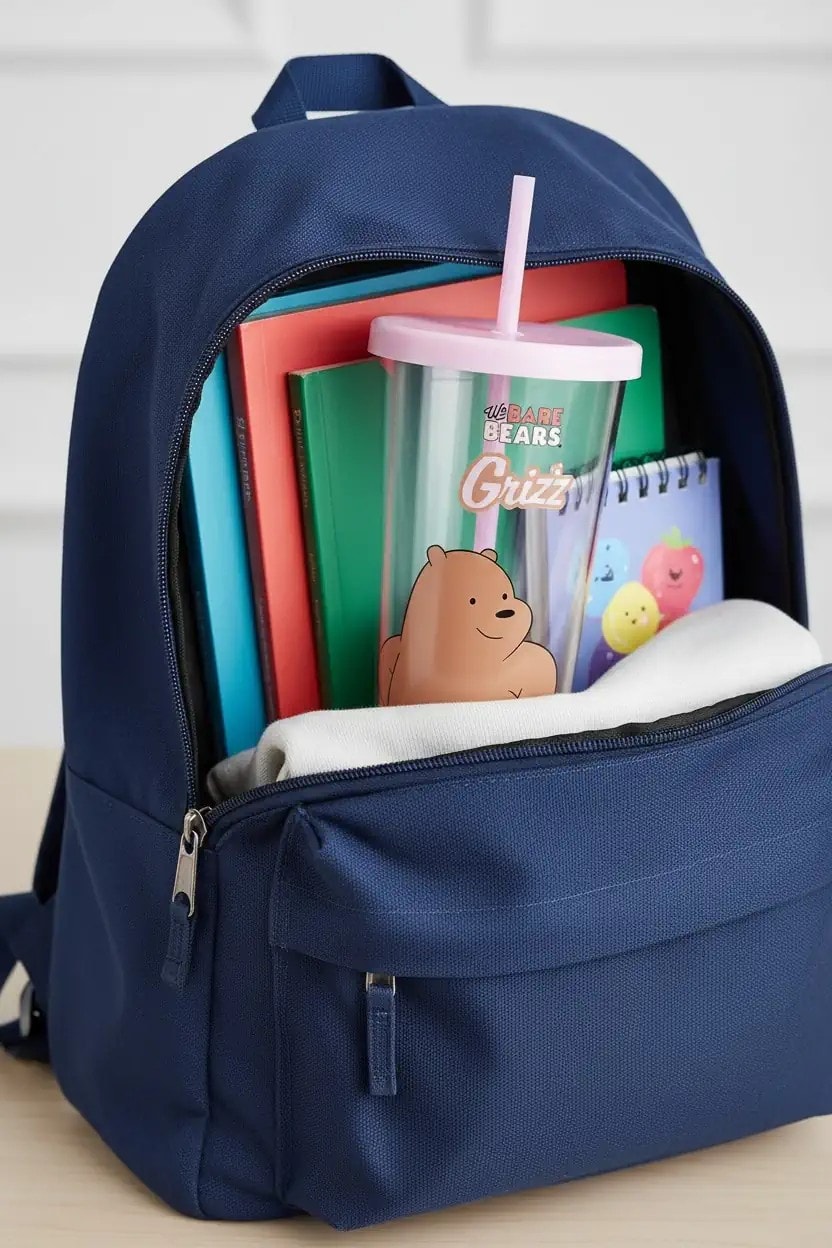 We Bare Bears Lisanslı Pipetli Plastik Şişe (600Ml) - Boz Ayı (Outlet)