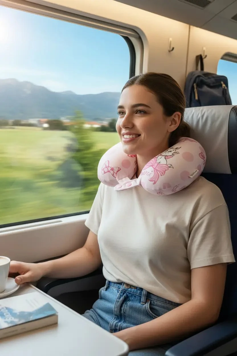 Disney Marie Lisanslı Çocuk Boyun Yastığı – Yumuşak Dokulu Ergonomik Seyahat Desteği 26 Cm
