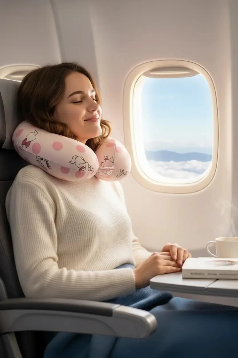 Disney Marie Lisanslı Boyun Yastığı – Yumuşak Dokulu Ergonomik Seyahat ve Dinlenme Desteği 22 Cm