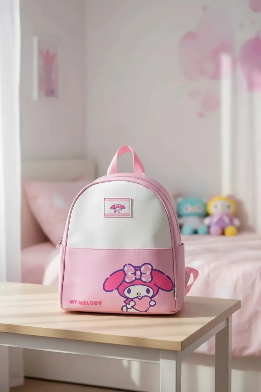 Sanrio Lisanslı My Melody Küçük Sırt Çantası Açık Pembe – 29 Cm