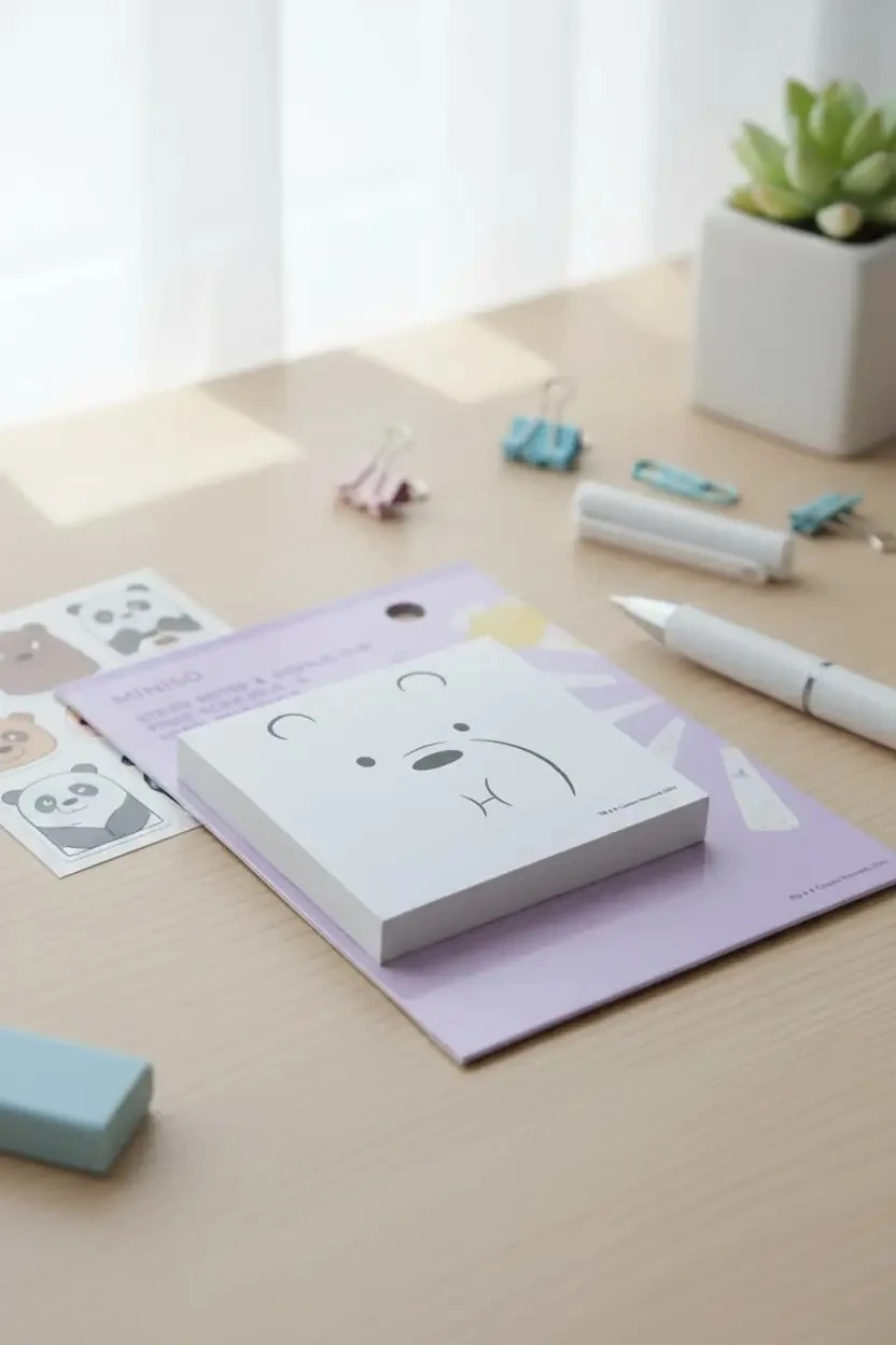 We Bare Bears Lisanslı Klipsli Not Kağıdı Set (80 Yaprak) - Kutup Ayısı