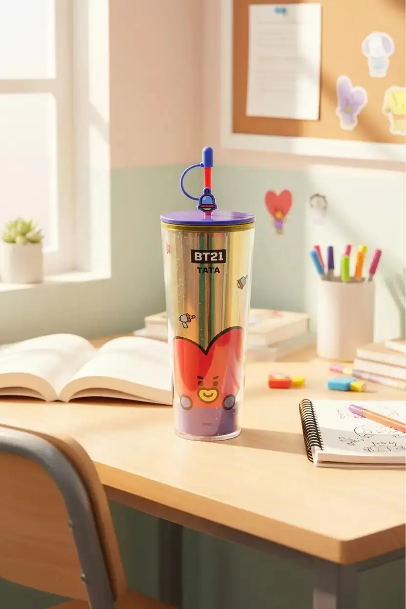 BT21 Tata Pipetli Şişe – Eğlenceli İçecek Keyfi | Miniso TR