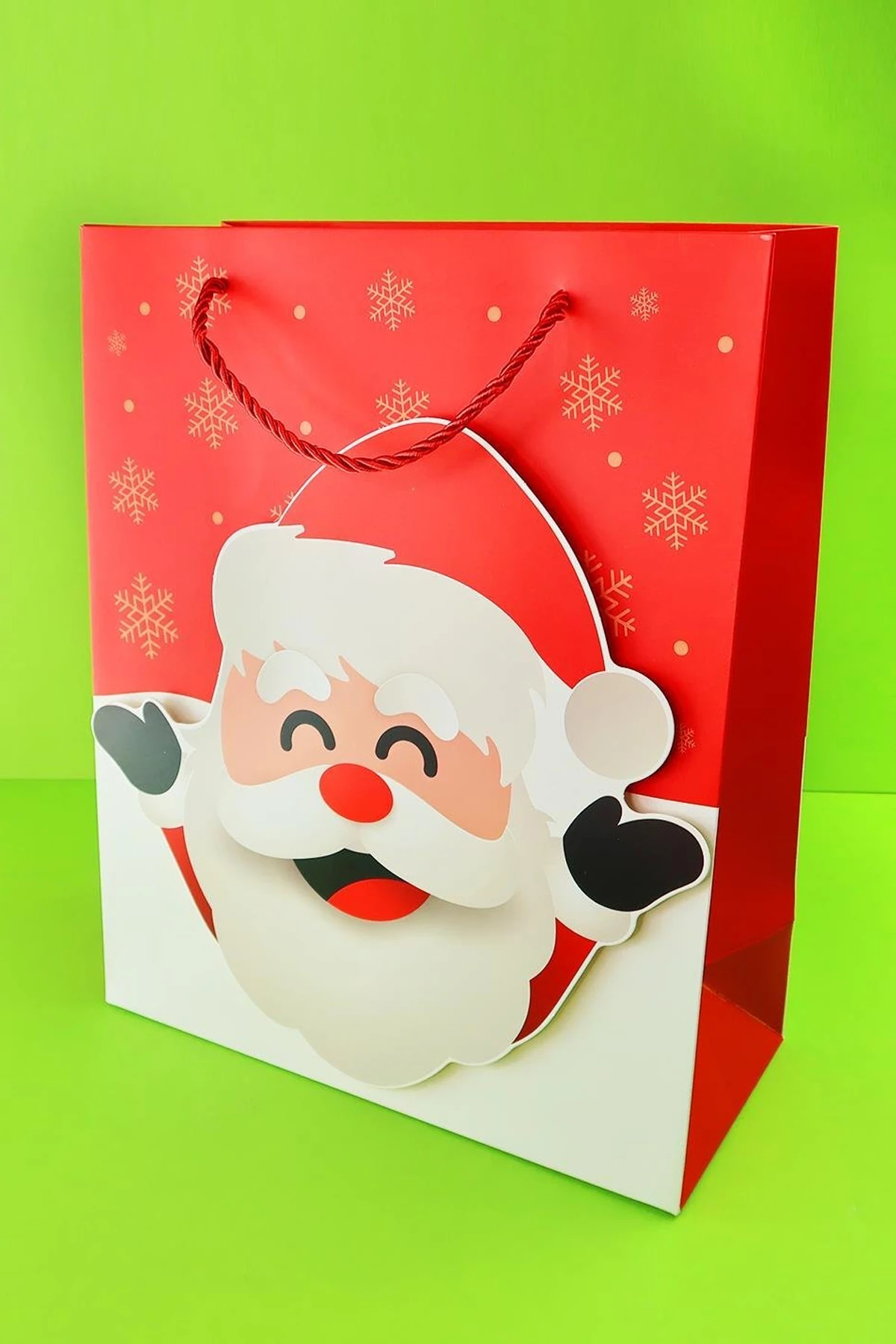 Yılbaşı Desenli Karton Çanta 32x26 Cm