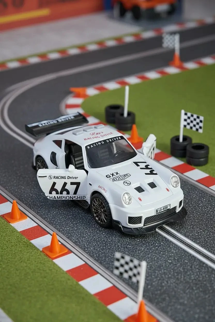 Pilli Işıklı Sesli Oyuncak Spor Araba – Sürtmeli Açılır Kapılı Tasarım