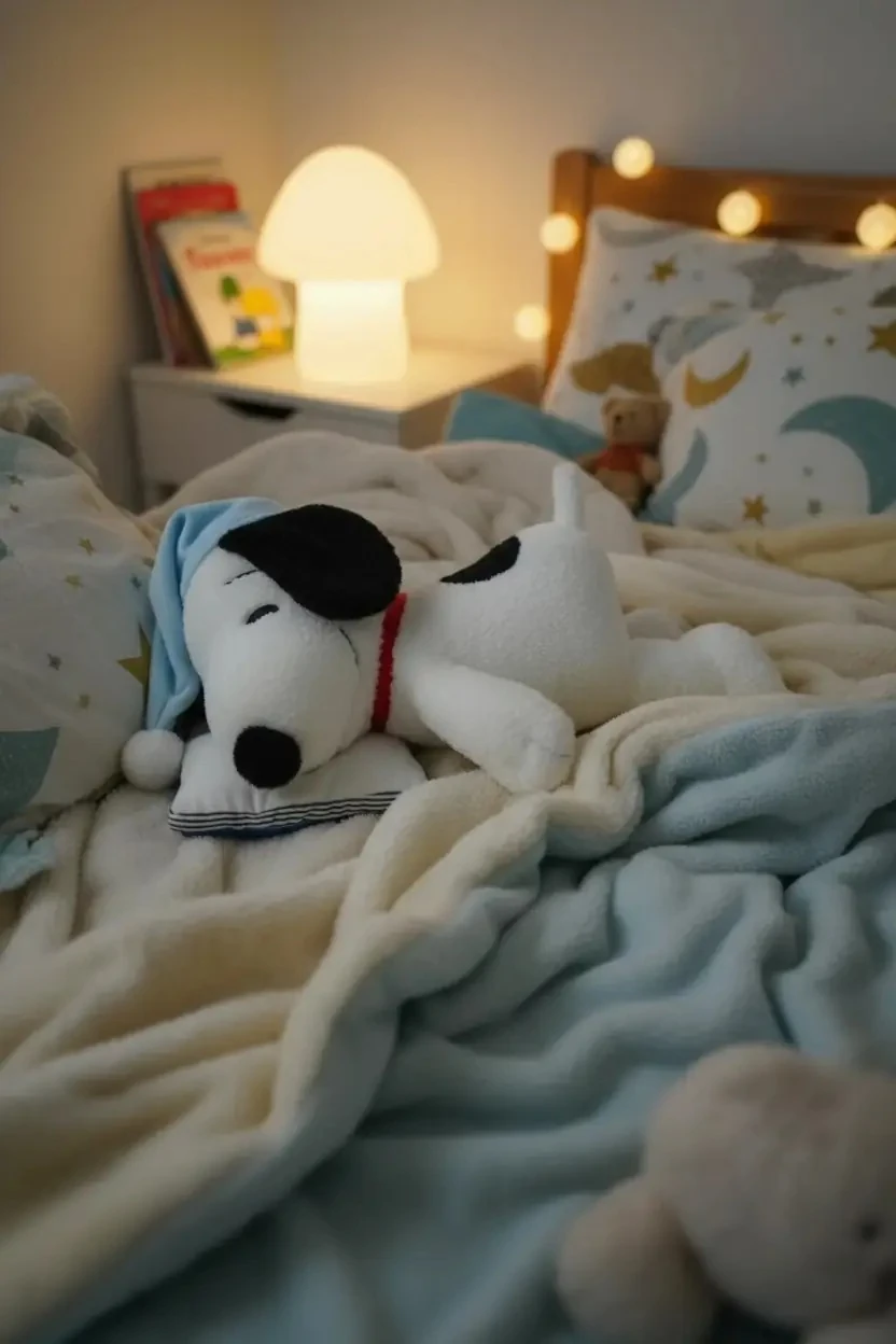 Miniso Lisanslı Snoopy Uyuyan Peluş Oyuncak – Yumuşacık Uyku Arkadaşı 50 Cm