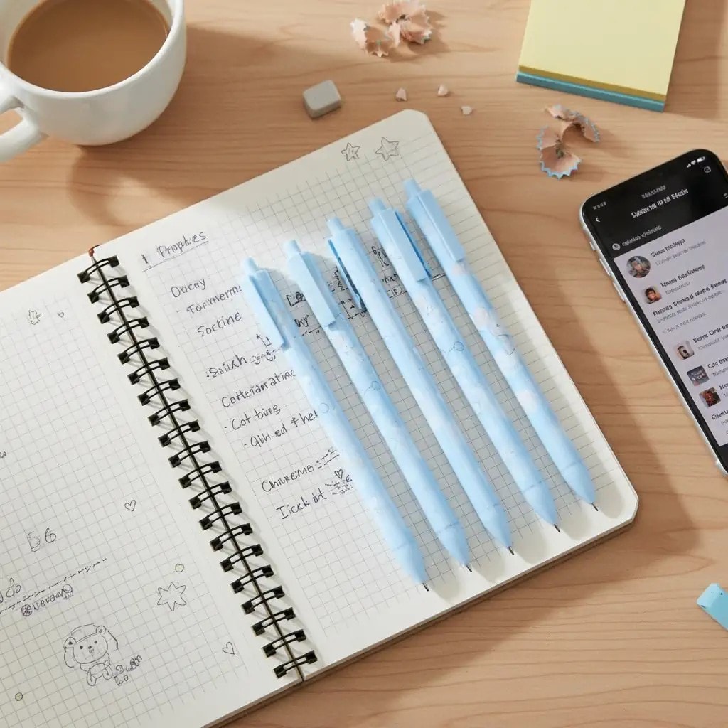 Sanrio Lisanslı 5'Li Tükenmez Kalem Seti (0.5Mm, Siyah) - Cinnamoroll