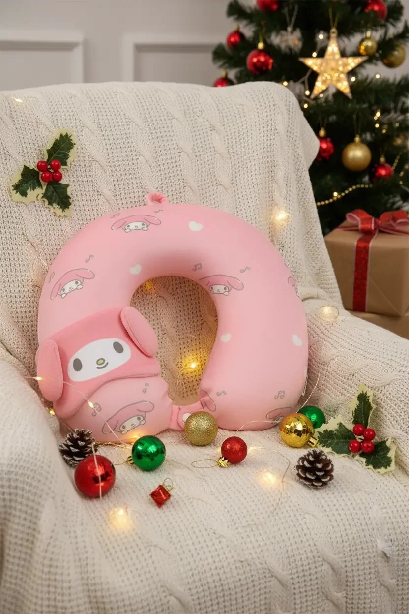 Sanio Lisanslı Uyku Gözlüklü Hafızalı Boyun Yastığı (My Melody)