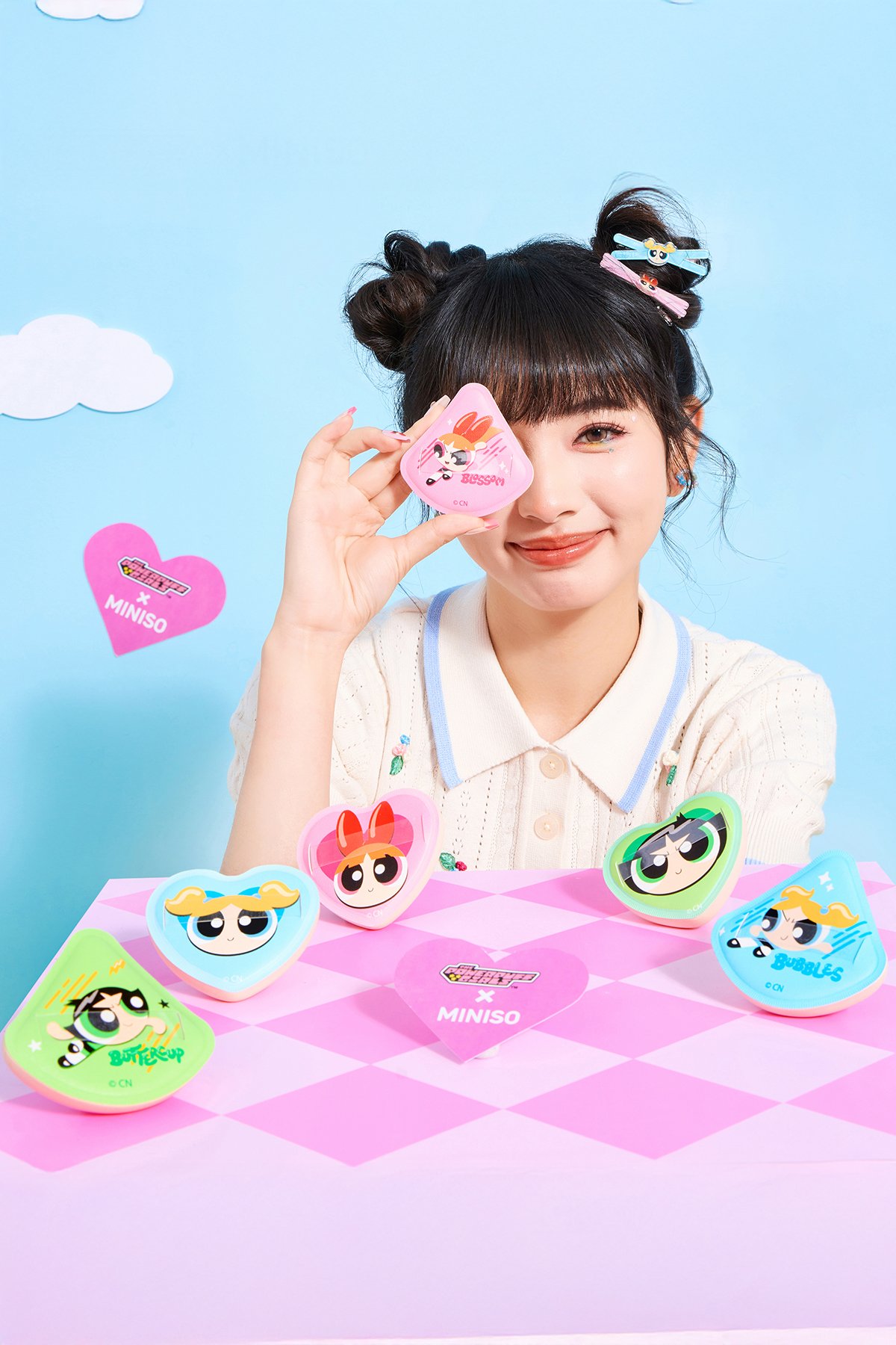 Powerpuff Girls Lisanslı Makyaj Puf Seti - Blossom