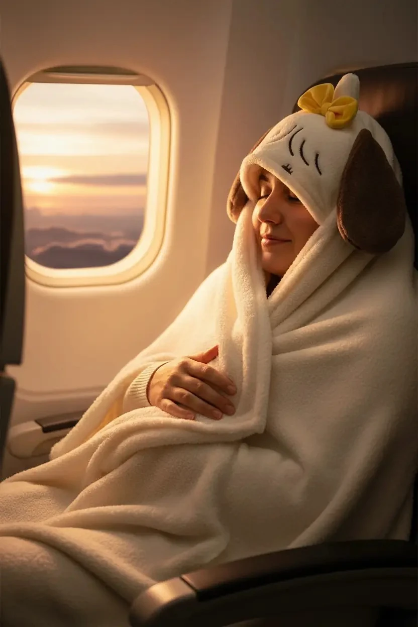 Mikko Lisanslı 2’si 1 Arada Yastığa Dönüşen Peluş Battaniye Souffle 90x140 cm