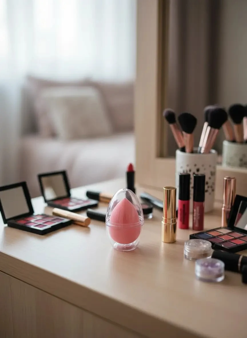 Yumurta Kapsüllü Makyaj Süngeri (Pembe)