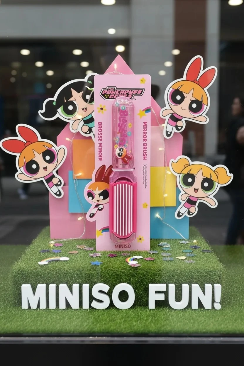 Powerpuff Girls Lisanslı Aynalı Saç Fırçası - Blossom