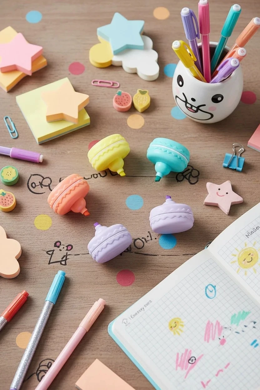 Renkli Makaron Marker Kalem Seti