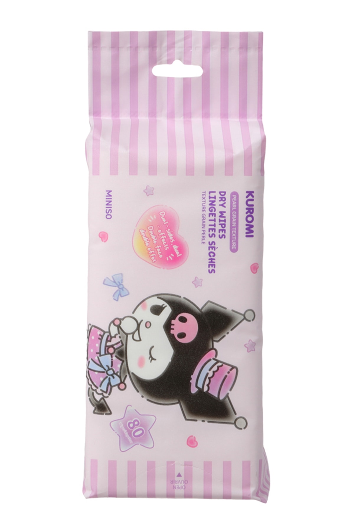 Sanrio Lisanslı Kuromi İnci Dokulu Kuru Mendil (80 Mendil)