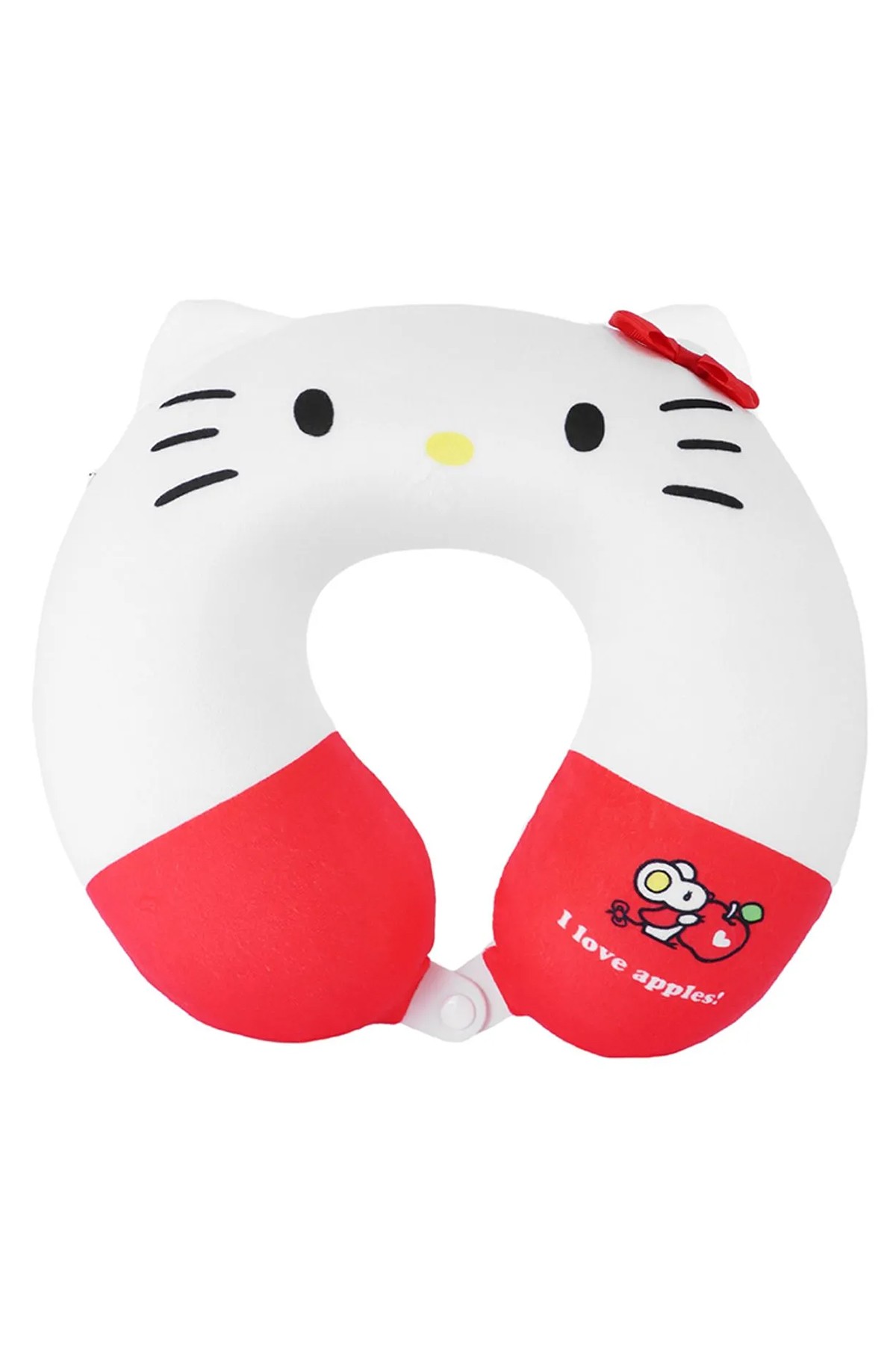 Hello Kitty Lisanslı Elma Koleksiyonu Kulaklı Boyun Yastığı,Seyahat Yastığı