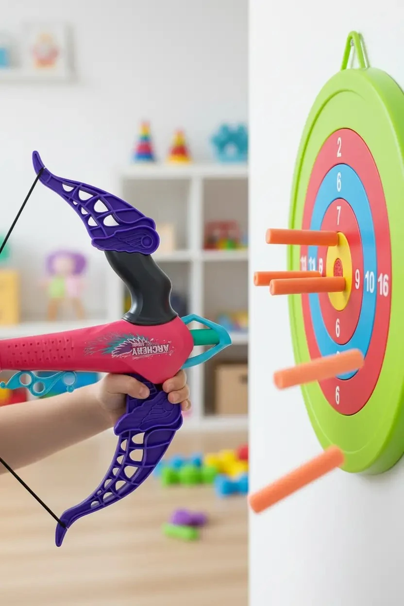 Miniso Lisanslı Soft Bullet Oyuncak Tabanca 33,5 Cm – Hedefli Köpük Dart Seti Pembe Mor