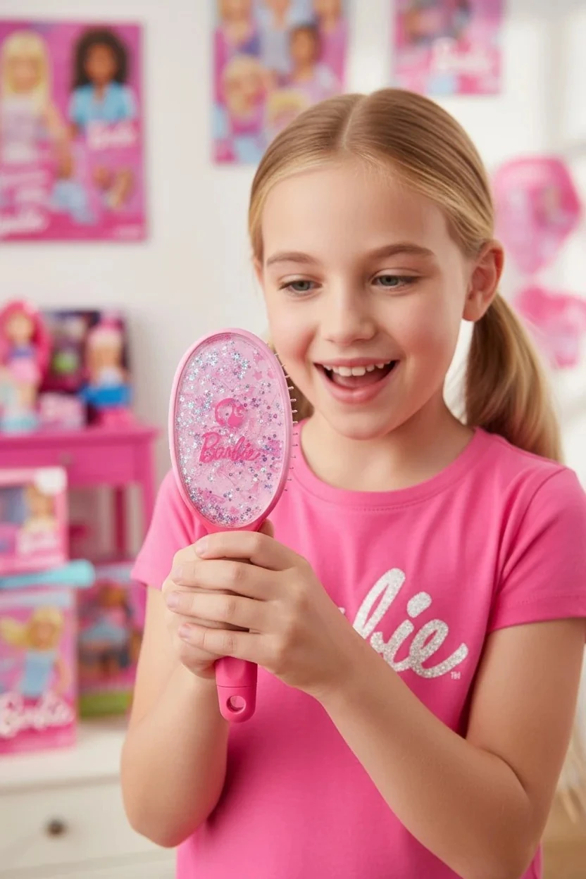 Barbie Lisanslı Simli Saç Fırçası