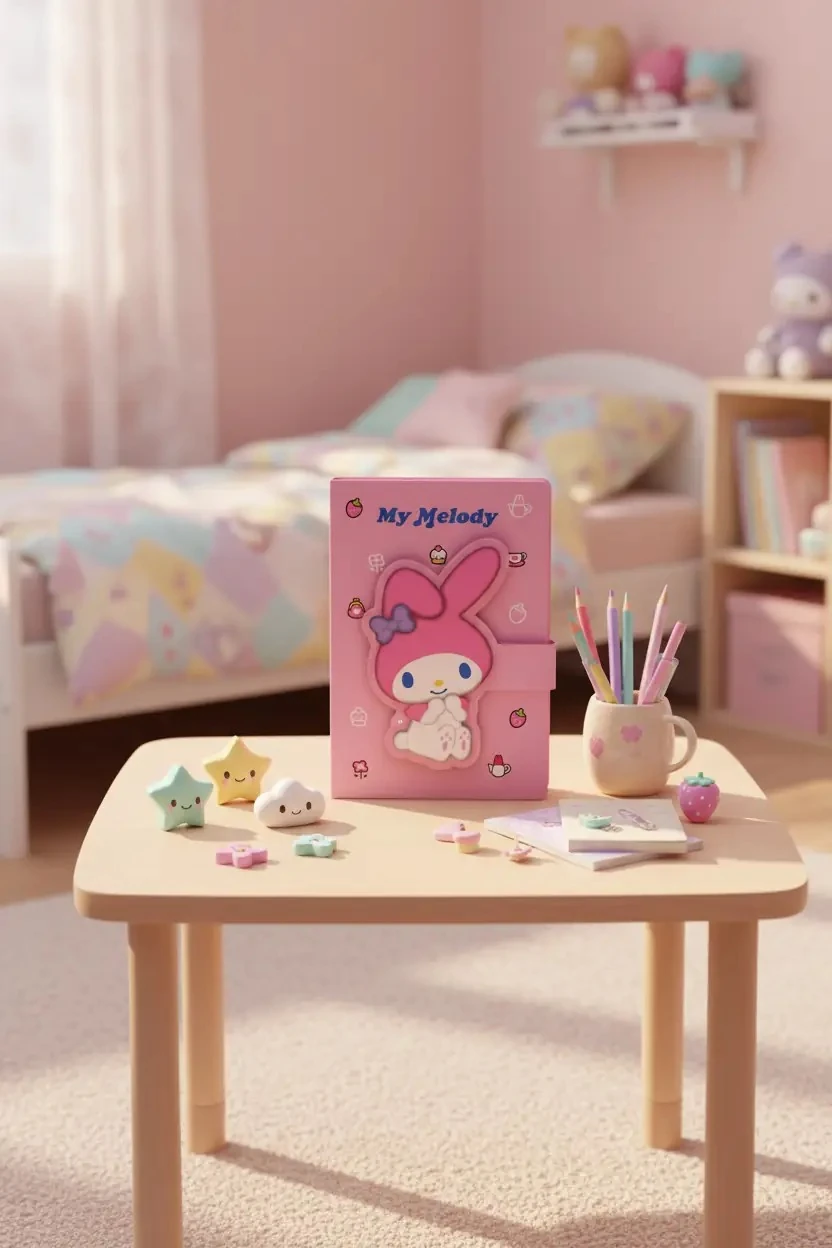 Sanrio Lisanslı My Melody A5 3D  Figürlü Mıknatıslı Not Defteri