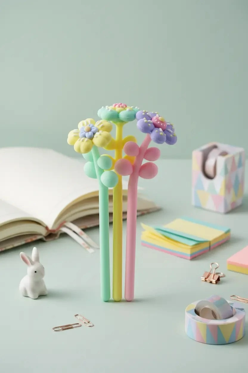 Gıpta Wonderful Flower Çiçek Tasarımlı Jel Kalem – Yumuşak Yazımlı Renkli İmza Kalemi