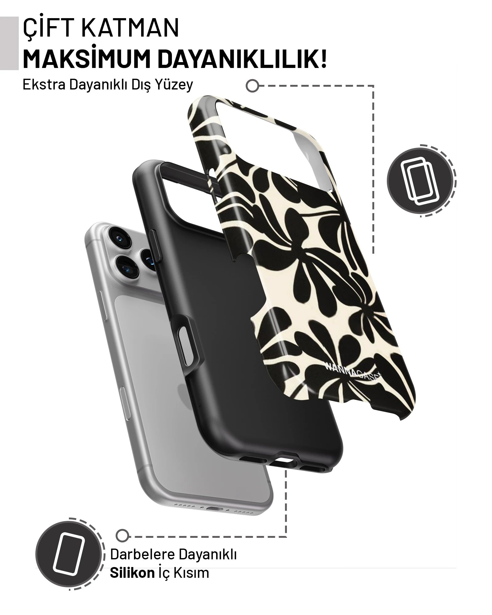 iPhone 17 Pro Max Shadow Flora Essential Tough Telefon Kılıfı