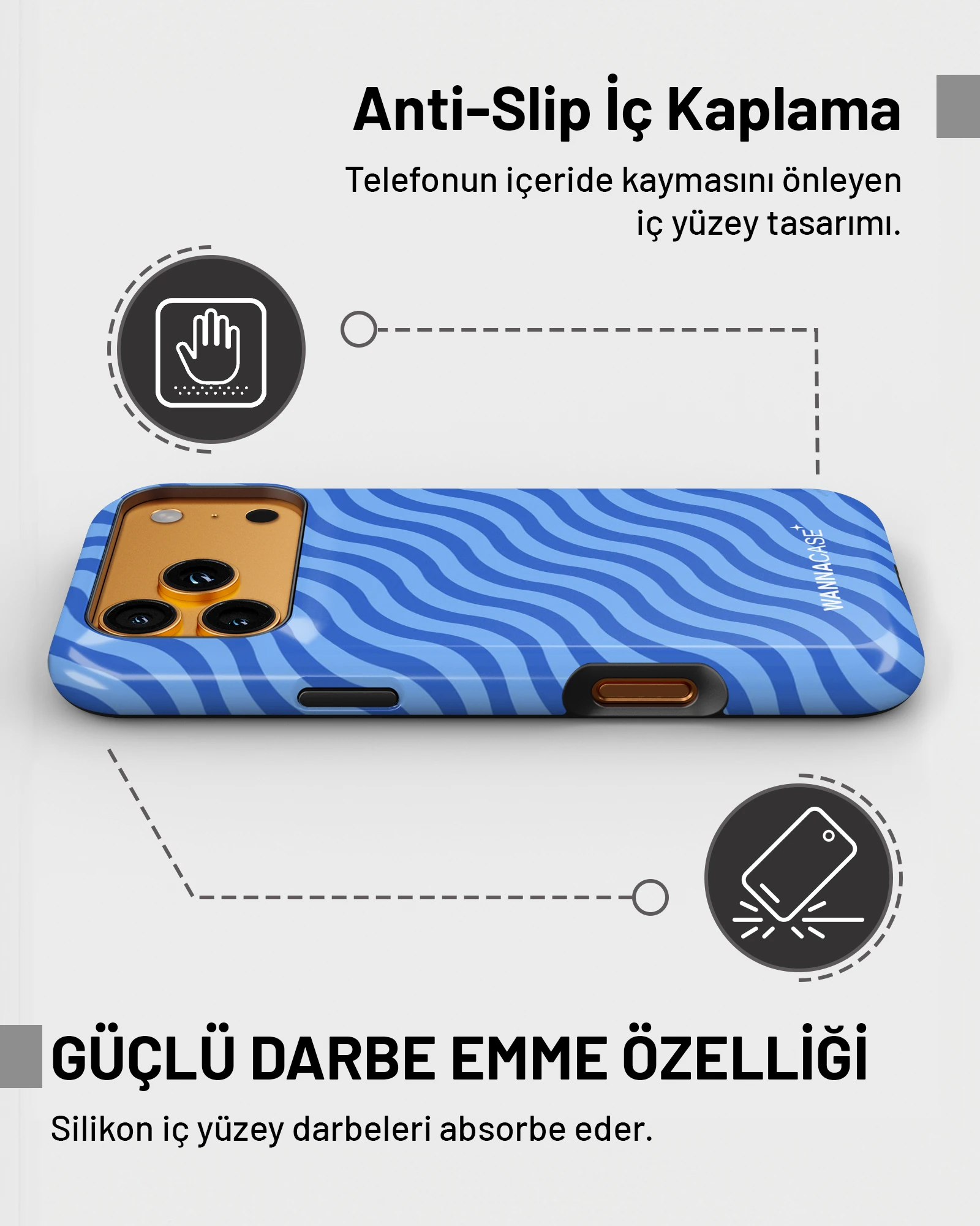 iPhone 16 Wave Flow Essential Tough Telefon Kılıfı