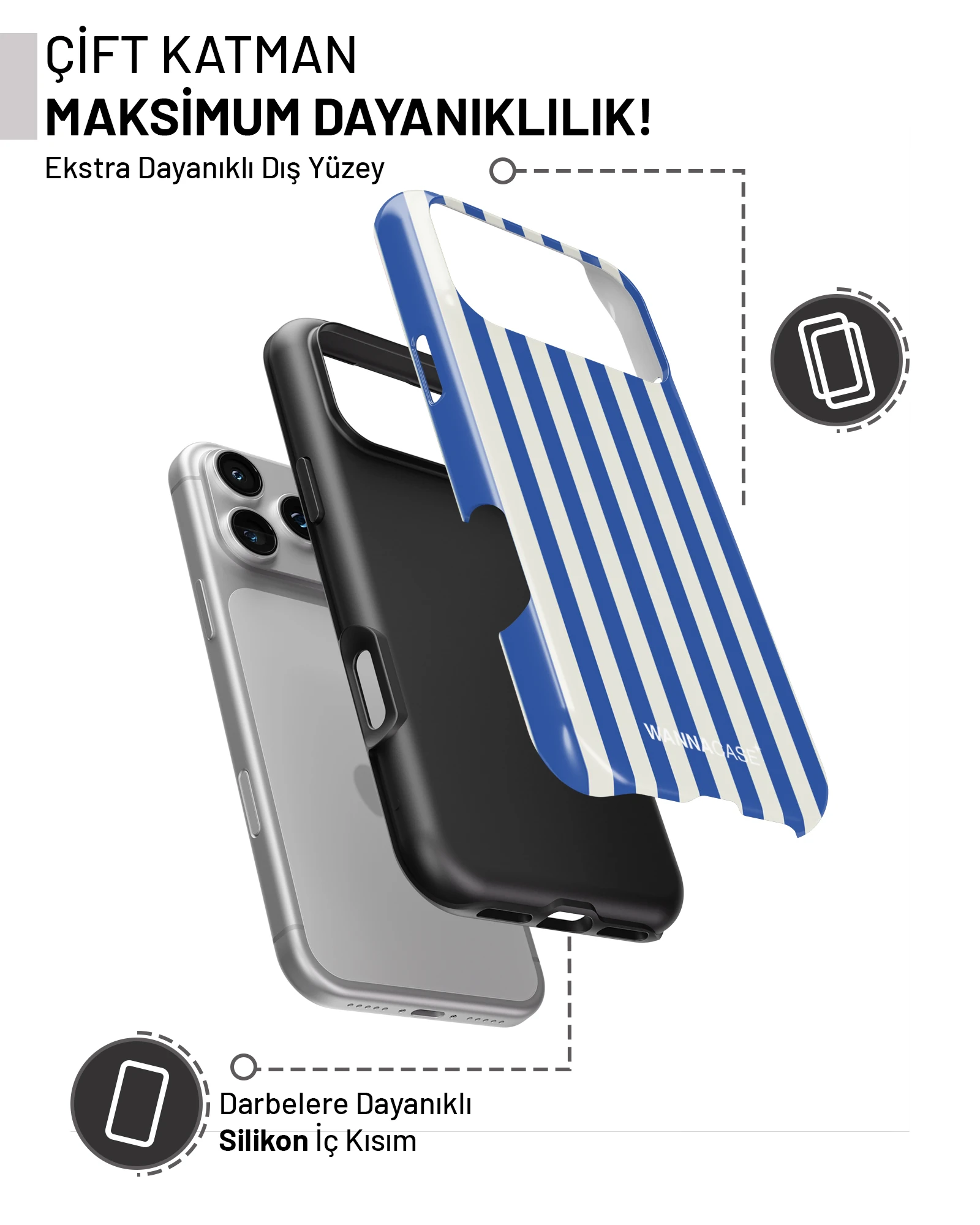 iPhone 16 Marine Stripes Essential Tough Telefon Kılıfı