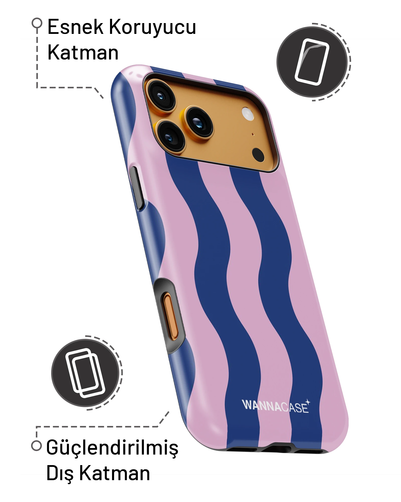 iPhone 16 Pastel Wave Essential Tough Telefon Kılıfı