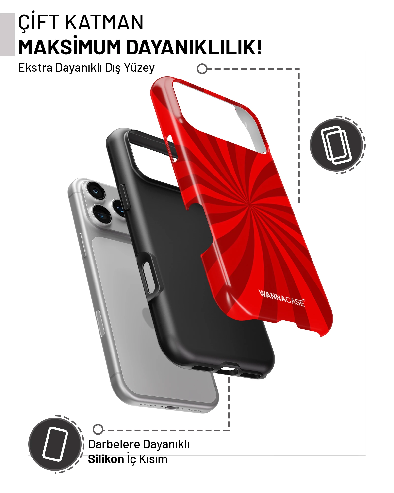 iPhone 11 Crimson Spiral Essential Tough Telefon Kılıfı