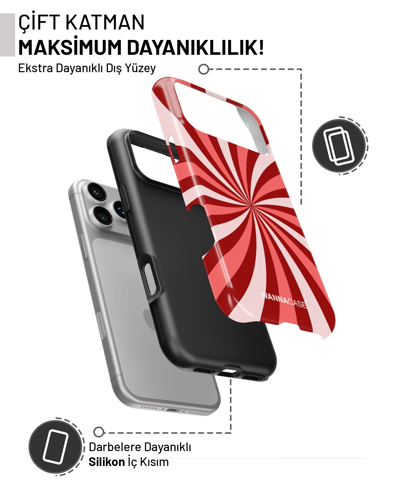 iPhone 16 Candy Swirl Essential Tough Telefon Kılıfı