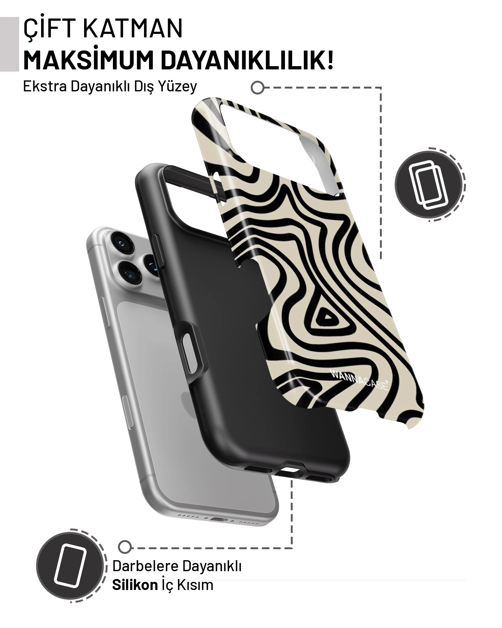 iPhone 16 Mono Chrome Essential Tough Telefon Kılıfı