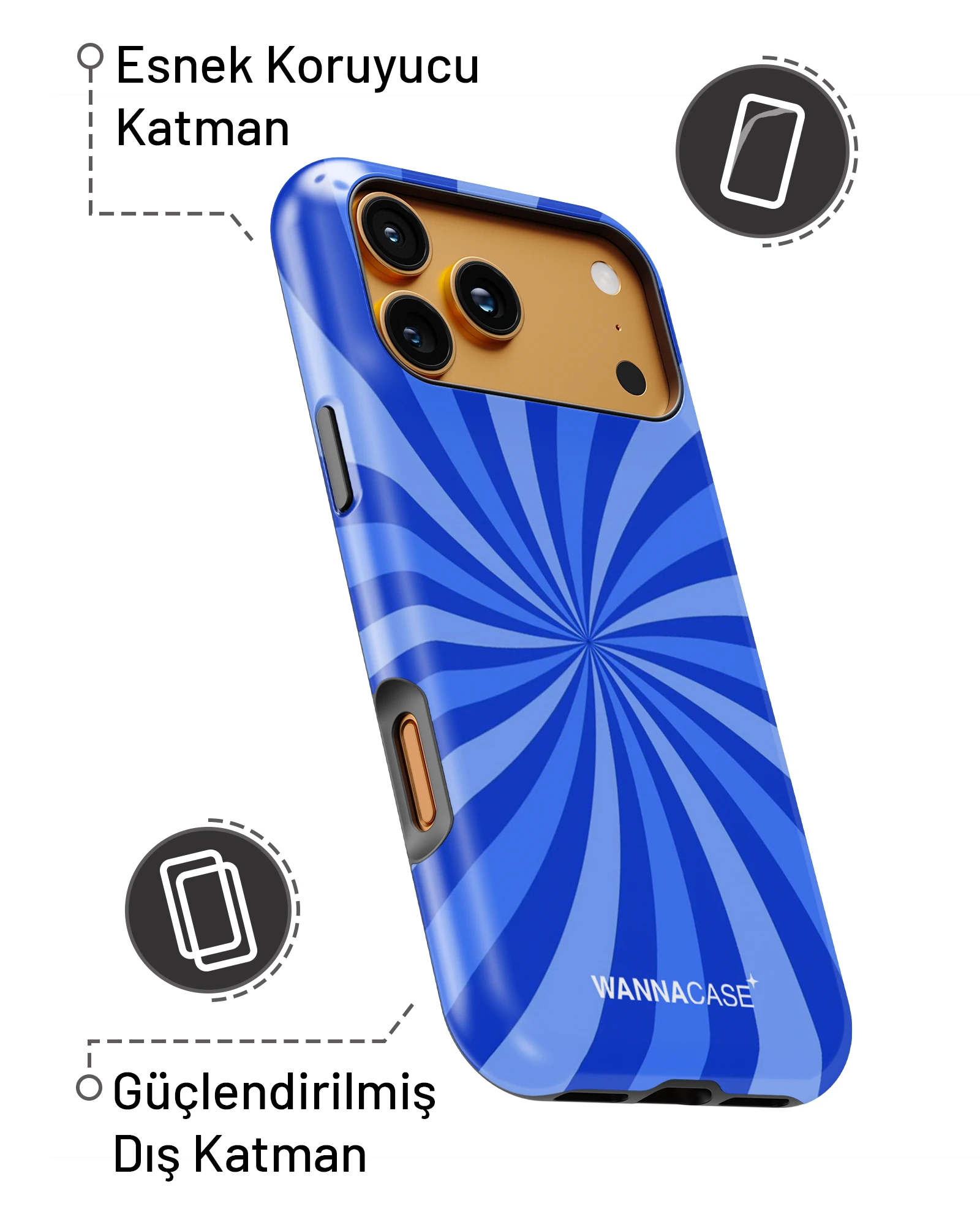 iPhone 11 Blue Vortex Essential Tough Telefon Kılıfı