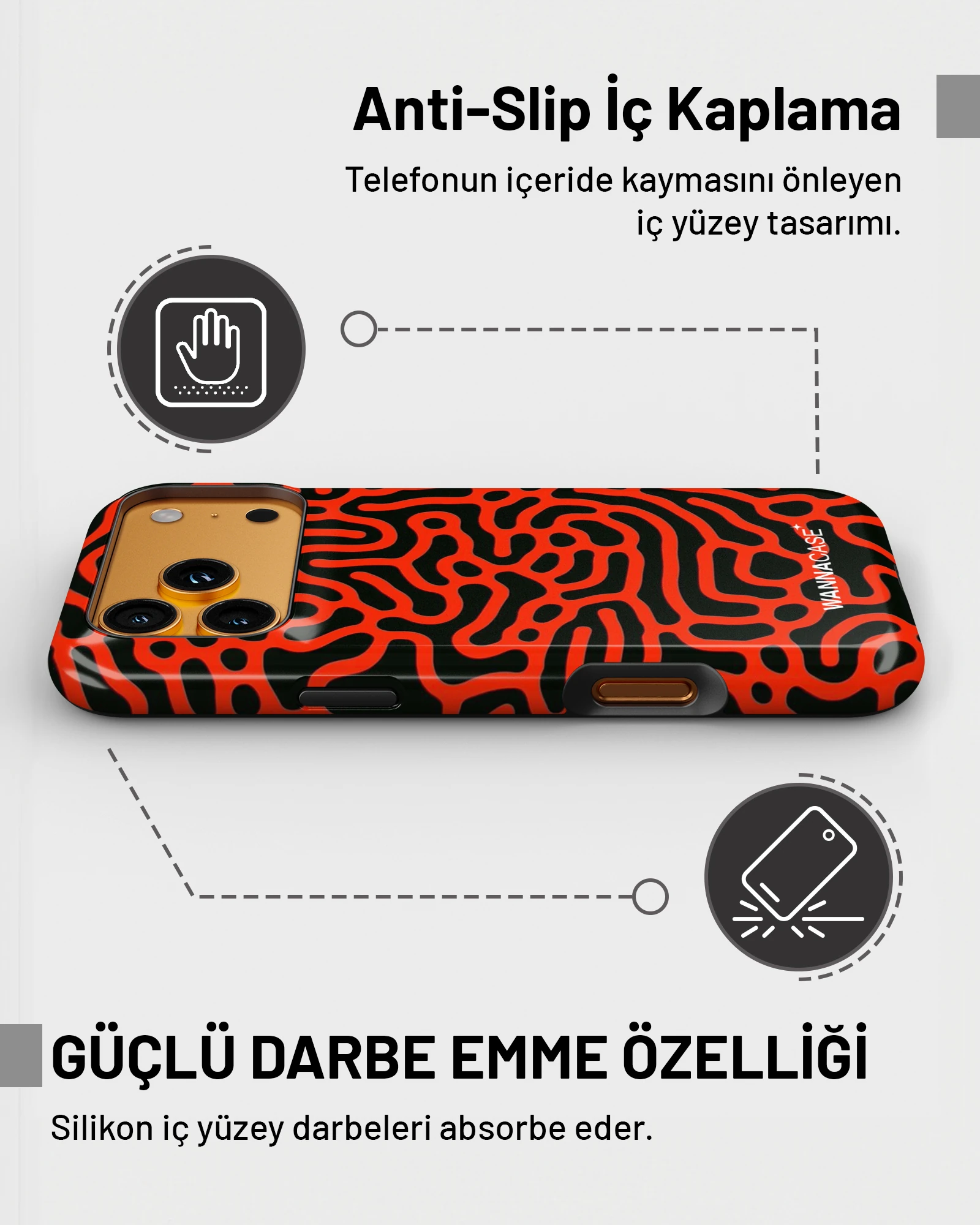iPhone 16 Pulse Red Essential Tough Telefon Kılıfı