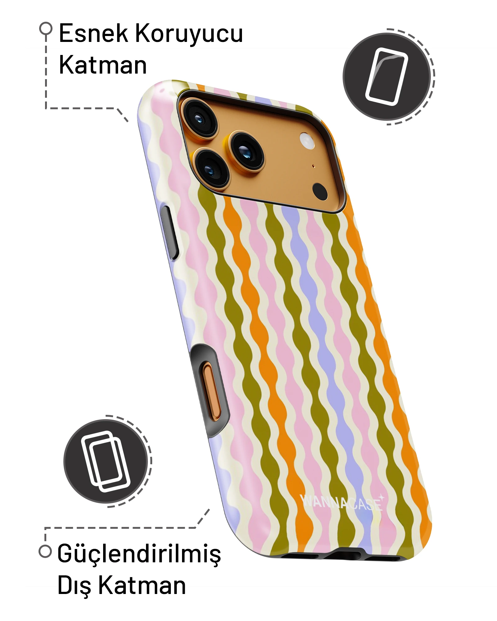 iPhone 16 Retro Wave Essential Tough Telefon Kılıfı