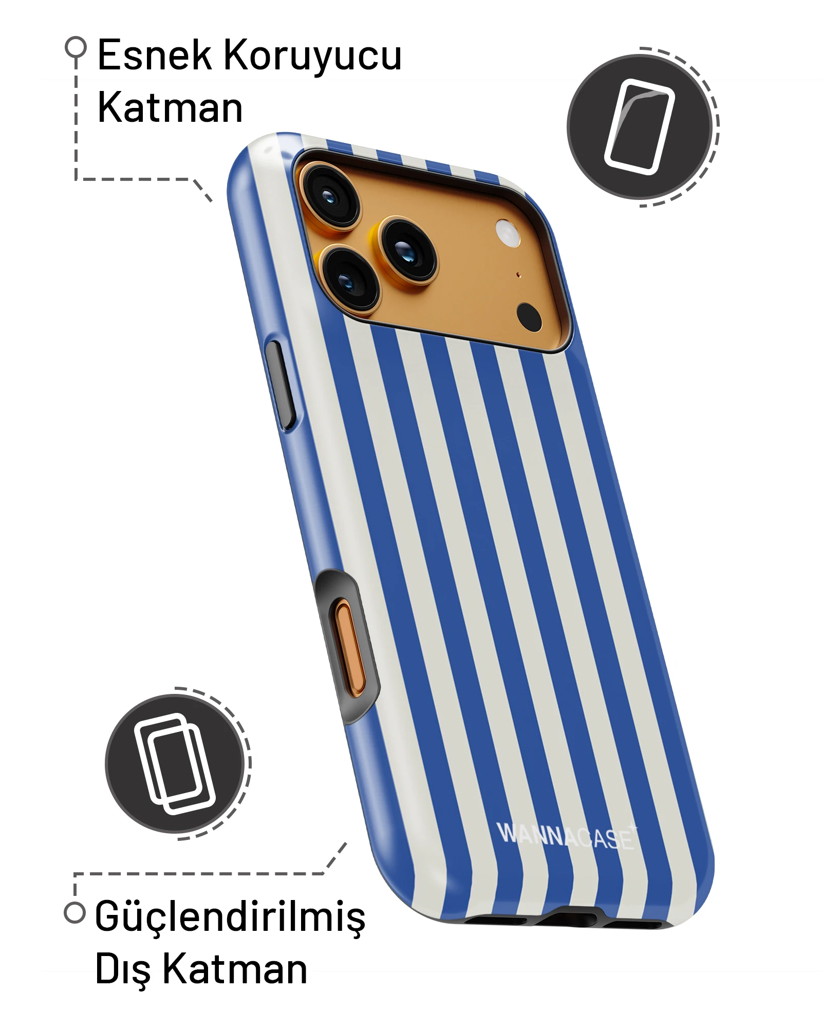 iPhone 16 Marine Stripes Essential Tough Telefon Kılıfı
