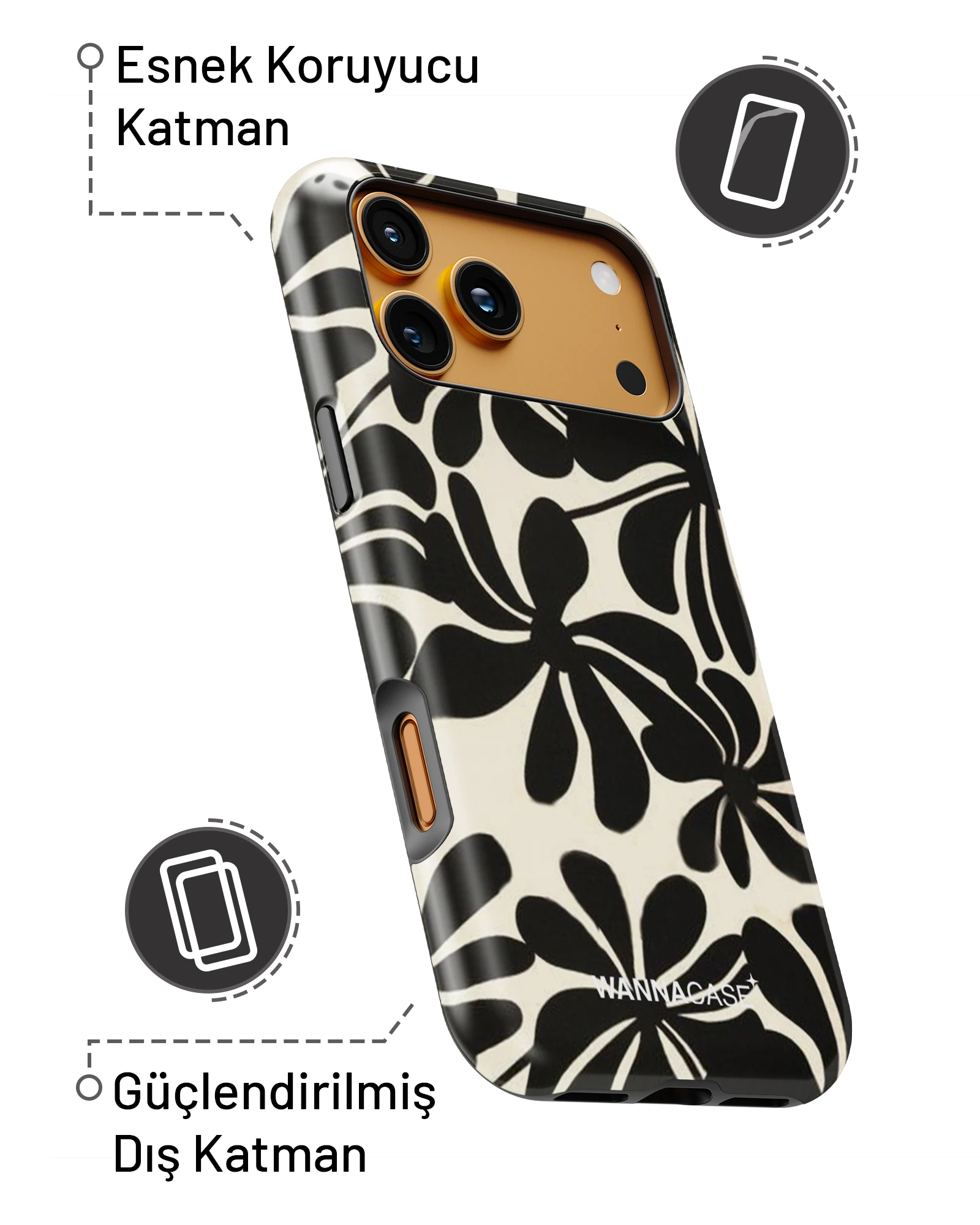 iPhone 17 Pro Max Shadow Flora Essential Tough Telefon Kılıfı