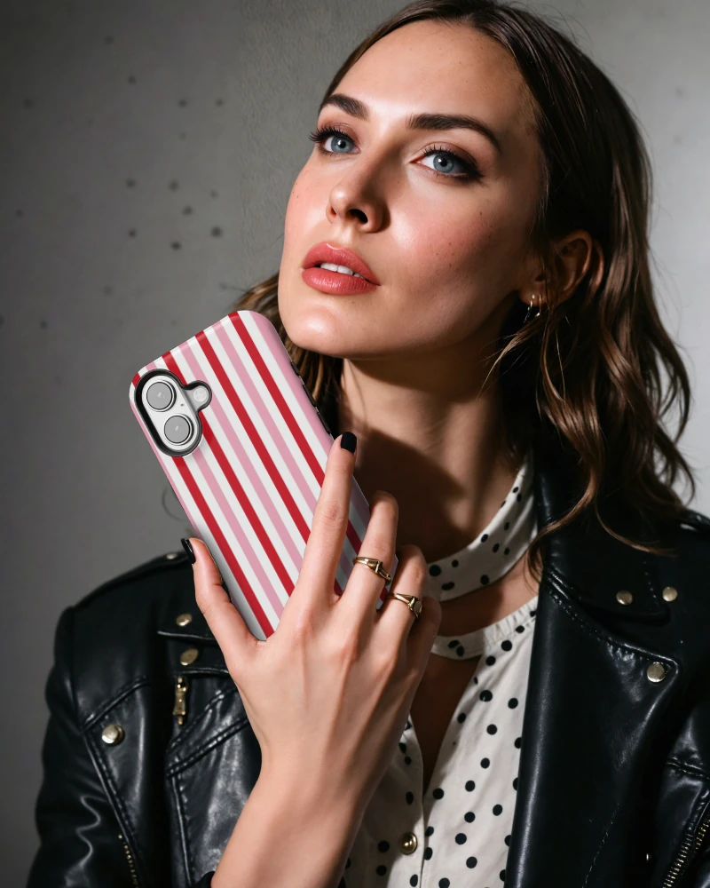 iPhone 16 Candy Cane Essential Tough Telefon Kılıfı
