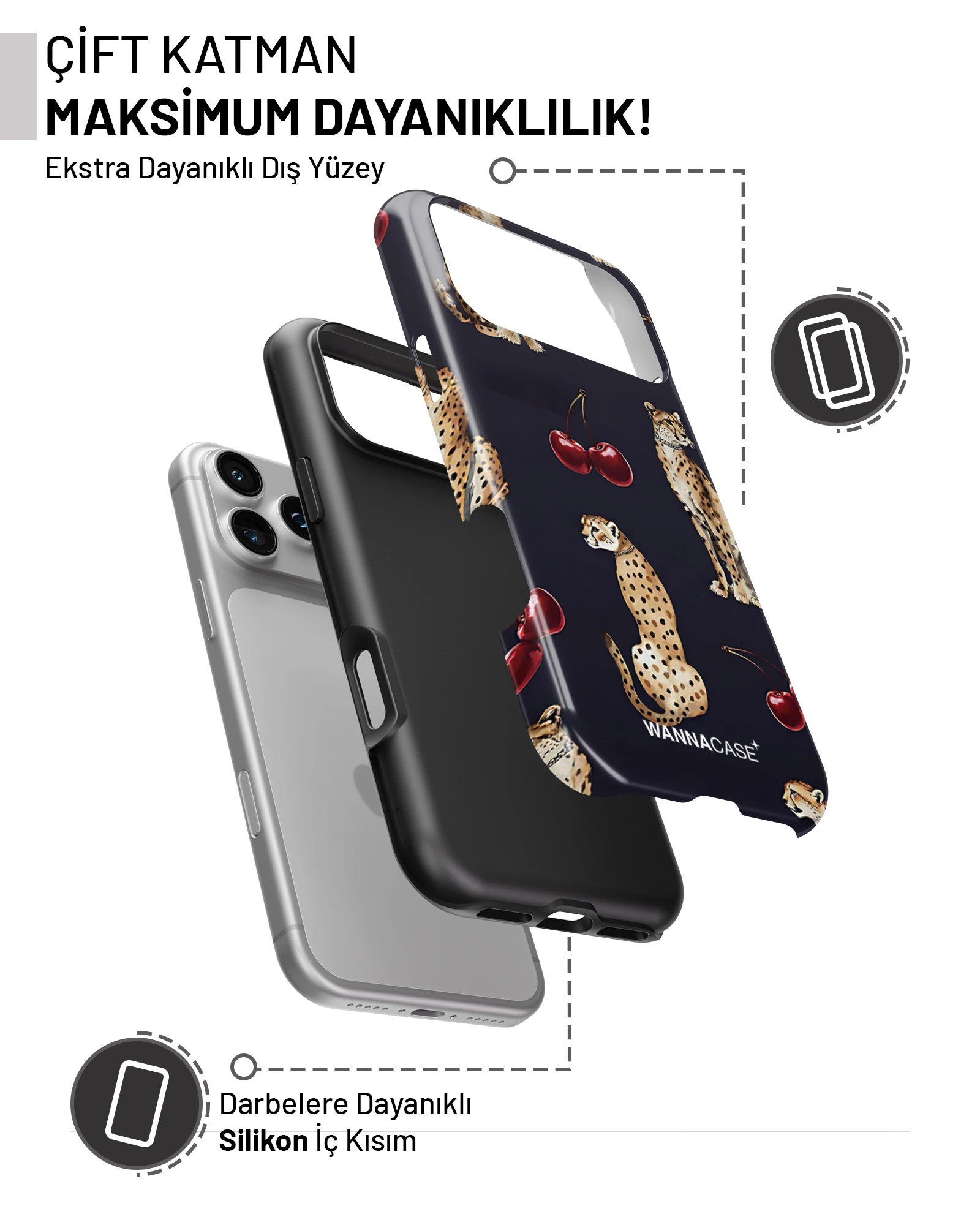 iPhone 17 Pro Cherry Predator Essential Tough Telefon Kılıfı