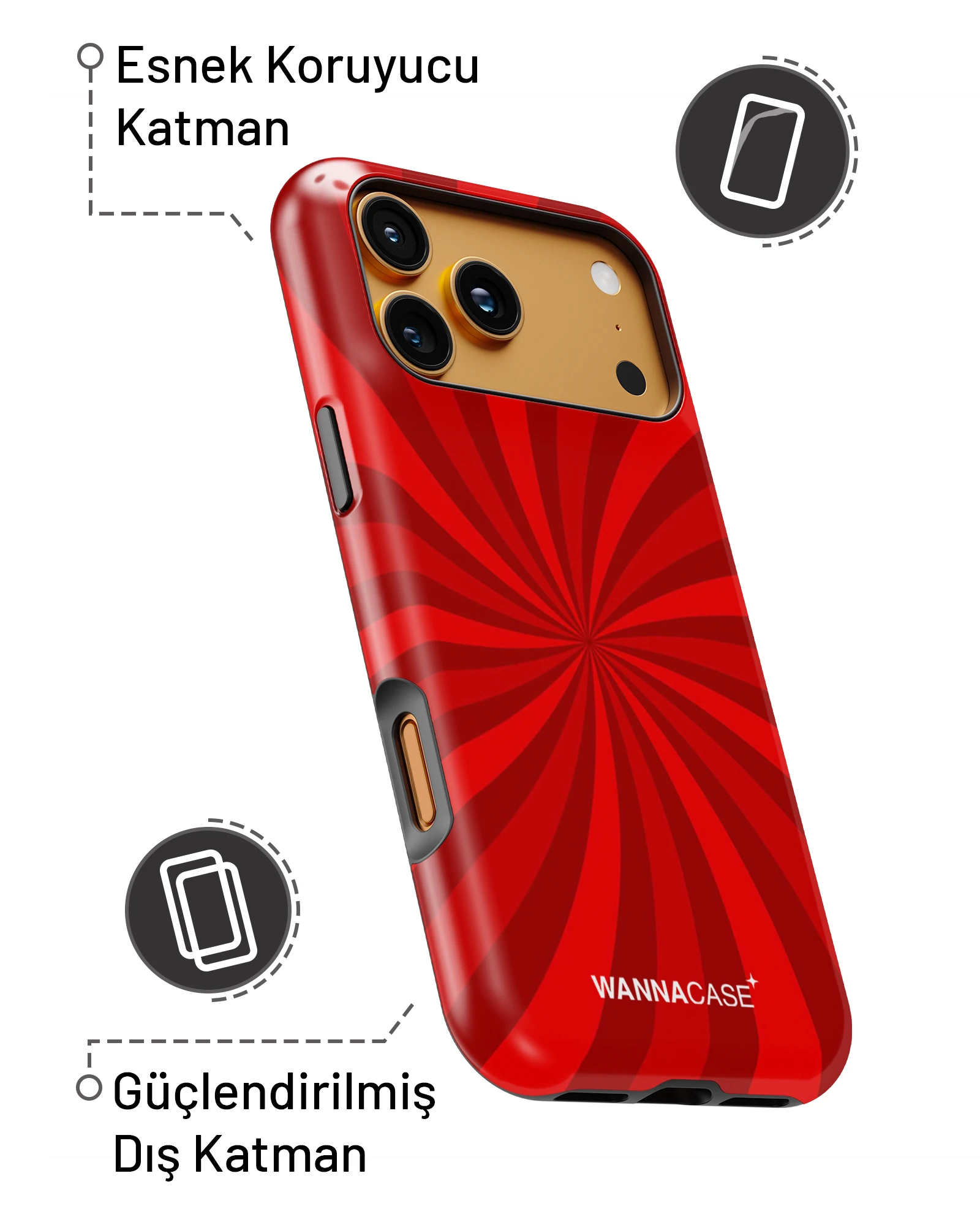 iPhone 11 Crimson Spiral Essential Tough Telefon Kılıfı