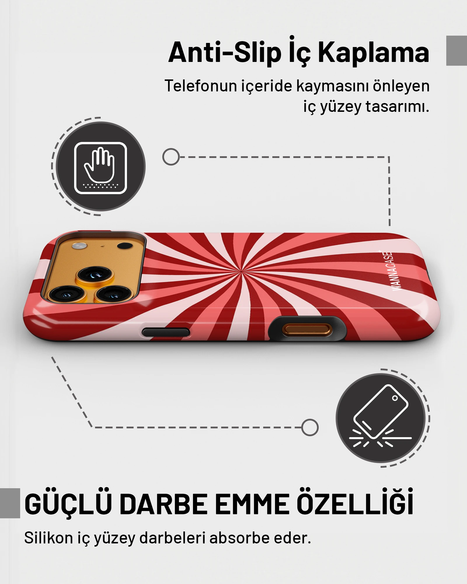 iPhone 16 Candy Swirl Essential Tough Telefon Kılıfı