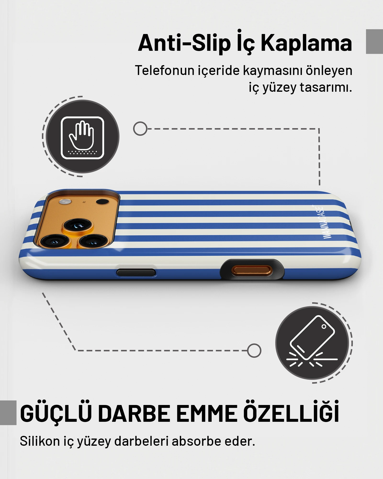 iPhone 16 Marine Stripes Essential Tough Telefon Kılıfı