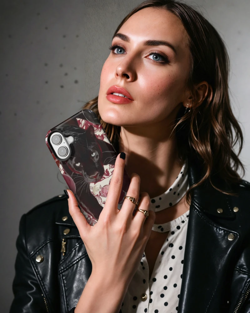 iPhone 14 MidNight Panther Essential Tough Telefon Kılıfı