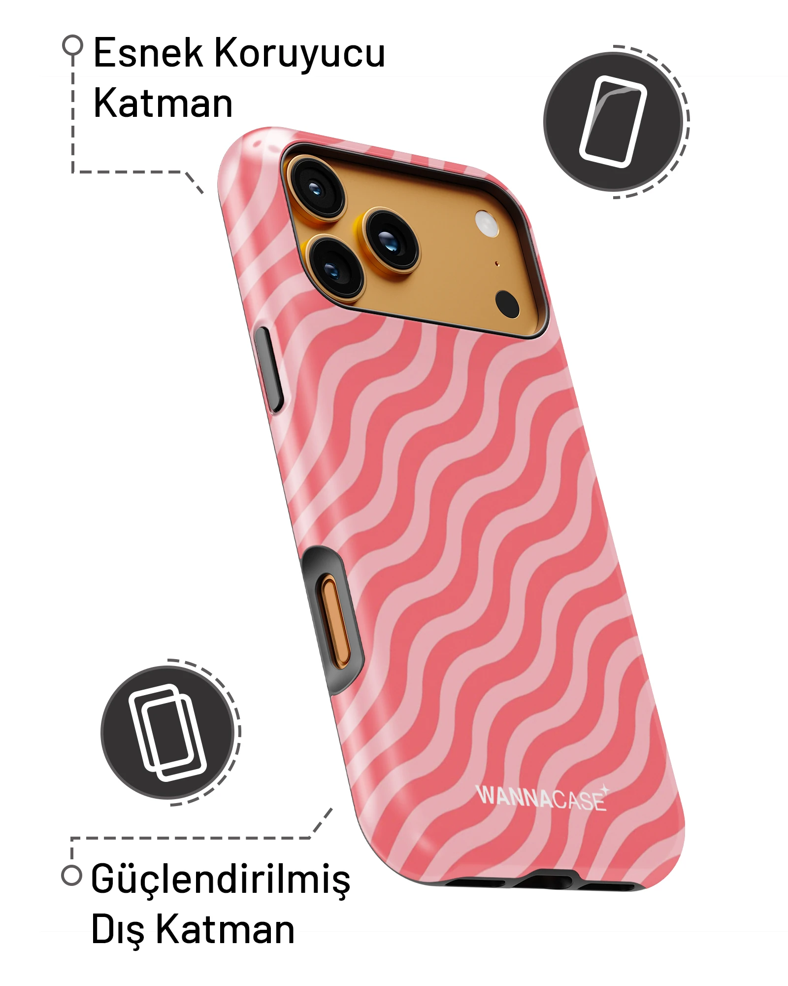 iPhone 16 Pro Max Coral Wave Essential Tough Telefon Kılıfı