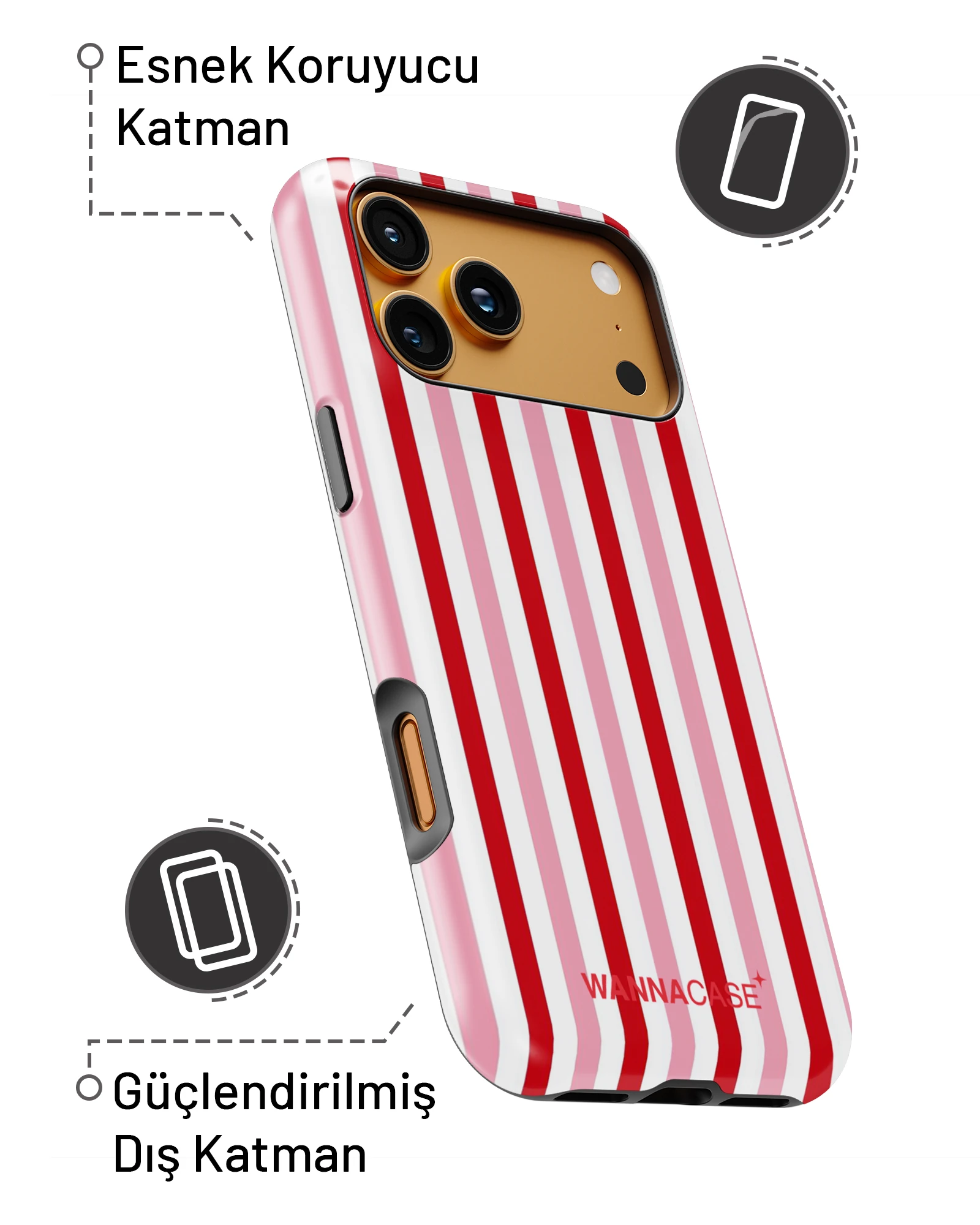 iPhone 16 Candy Cane Essential Tough Telefon Kılıfı