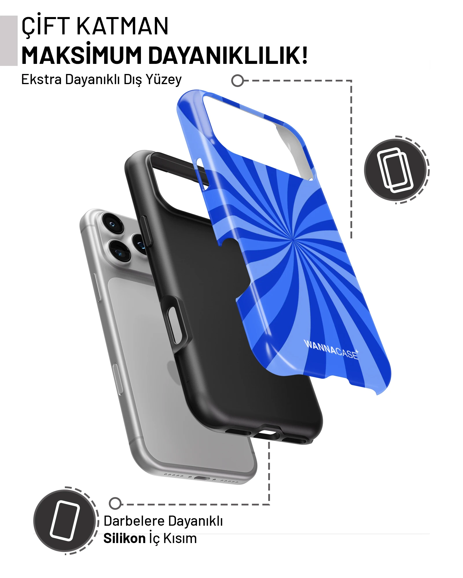 iPhone 11 Blue Vortex Essential Tough Telefon Kılıfı