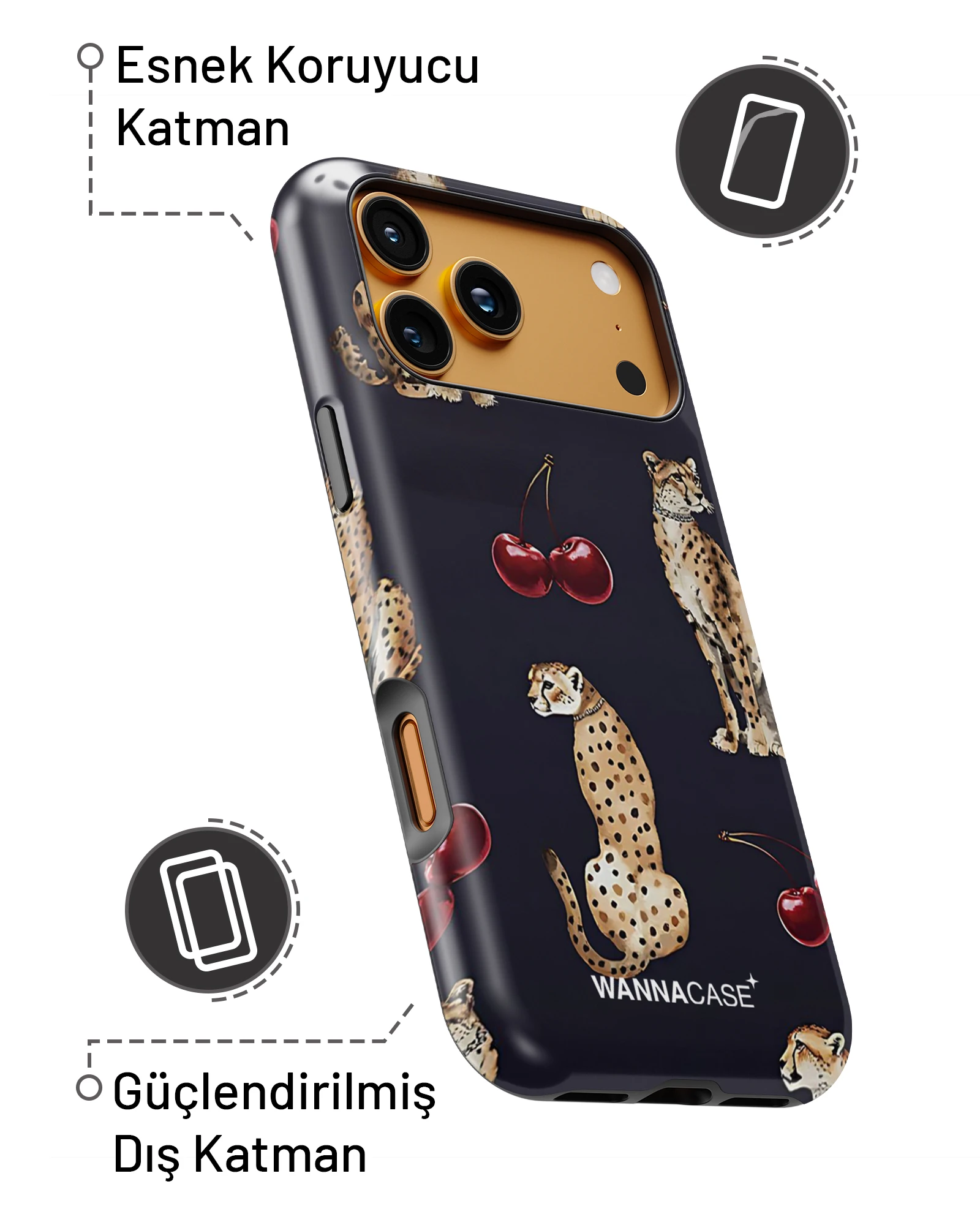 iPhone 17 Pro Cherry Predator Essential Tough Telefon Kılıfı