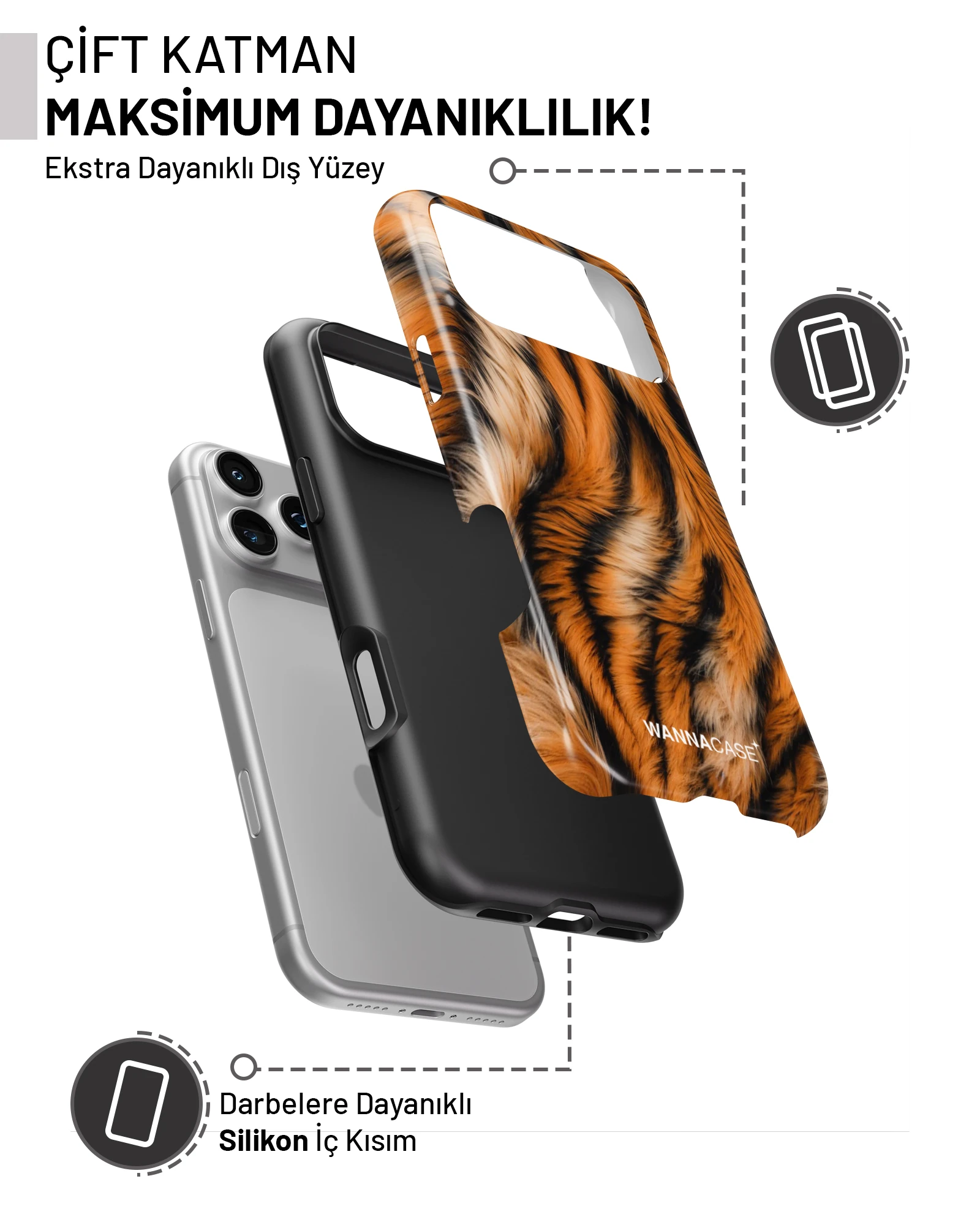 iPhone 13 Wild Stripes Essential Tough Telefon Kılıfı