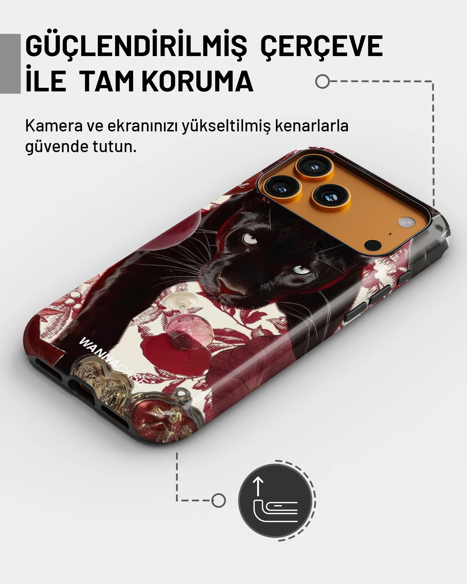 iPhone 14 MidNight Panther Essential Tough Telefon Kılıfı